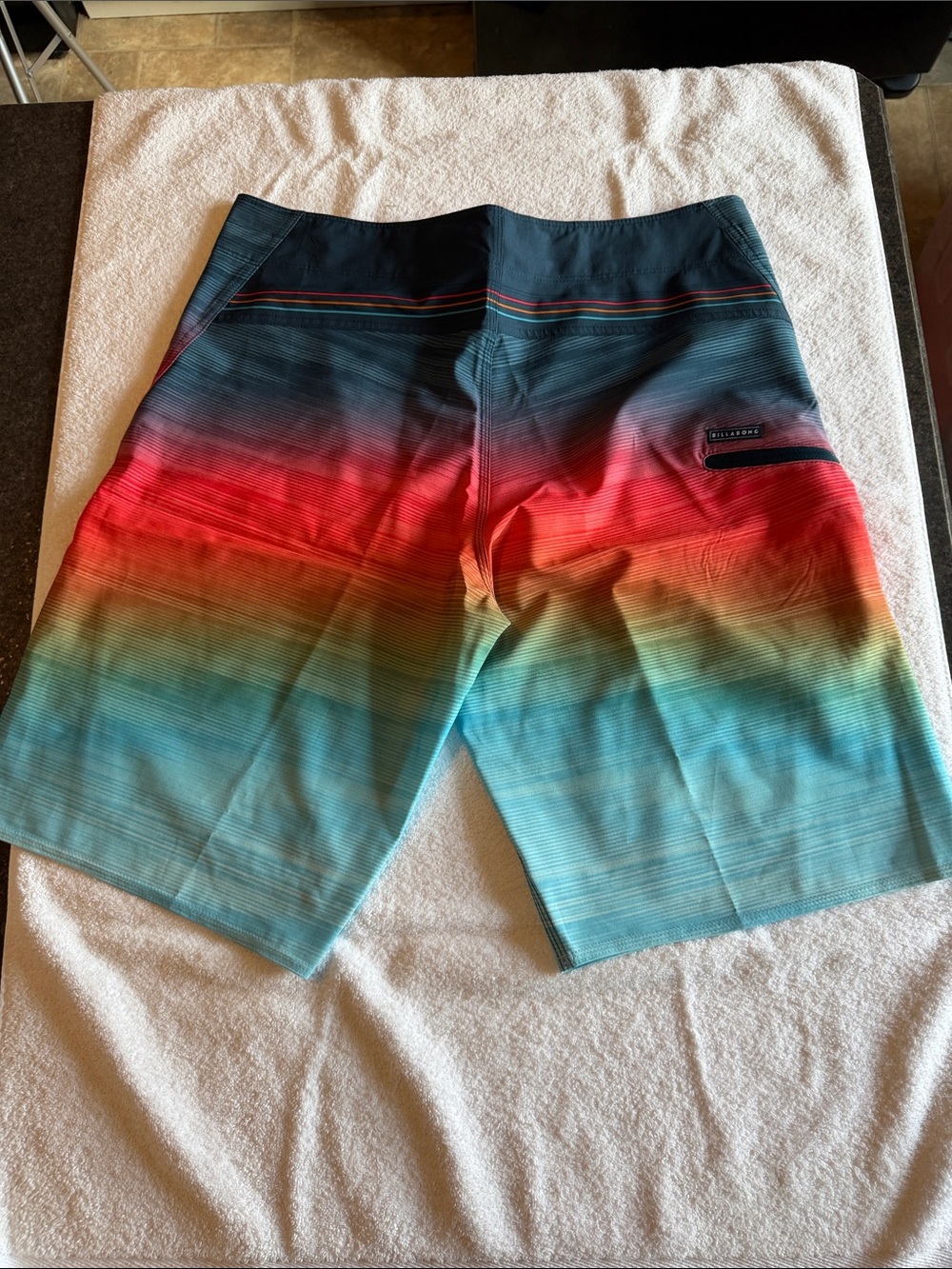 Billabong Men's Gradient Hybrid Shorts - Black, Red, Orange, Teal - Picture 2 of 2